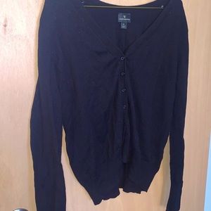 Black cardigan, button down